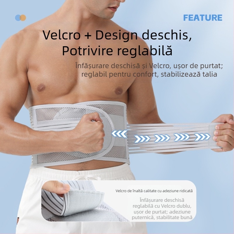 Centură sport pentru bărbați și femei, centură abdominală respirabilă pentru fitness, hernie de disc lombară, întindere, suport pentru talie, suport lombar