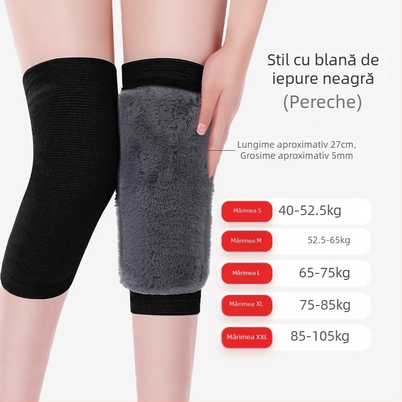 Genunchiere calde de toamnă și de iarnă, imitație de păr de iepure, genunchiere căptușite cu fleece, picioare vechi și reci, aer condiționat rece, genunchiere sport îngroșate
