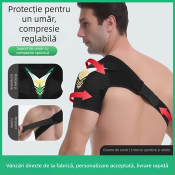 Protecție pentru durere de umăr Amazon pentru bărbați și femei, sport, entorsă de umăr, compresie reglabilă, pentru ridicarea de greutăți, protector pentru durerea de umăr, periartrita