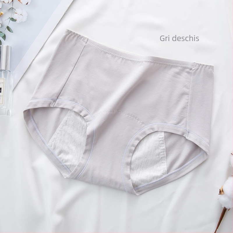 Chiloți menstruali pentru femei din bumbac pur, cu talie înaltă, anti-scurgeri, lățiți, moi, anti-scurgeri laterale