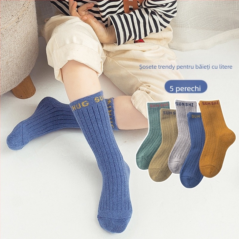 Șosete de toamnă și de iarnă pentru copii, până la jumătatea gambei, băieți și fete, șosete pentru copii cu desene animate din bumbac pieptănat, șosete pentru copii, șosete pentru studenți, en-gros