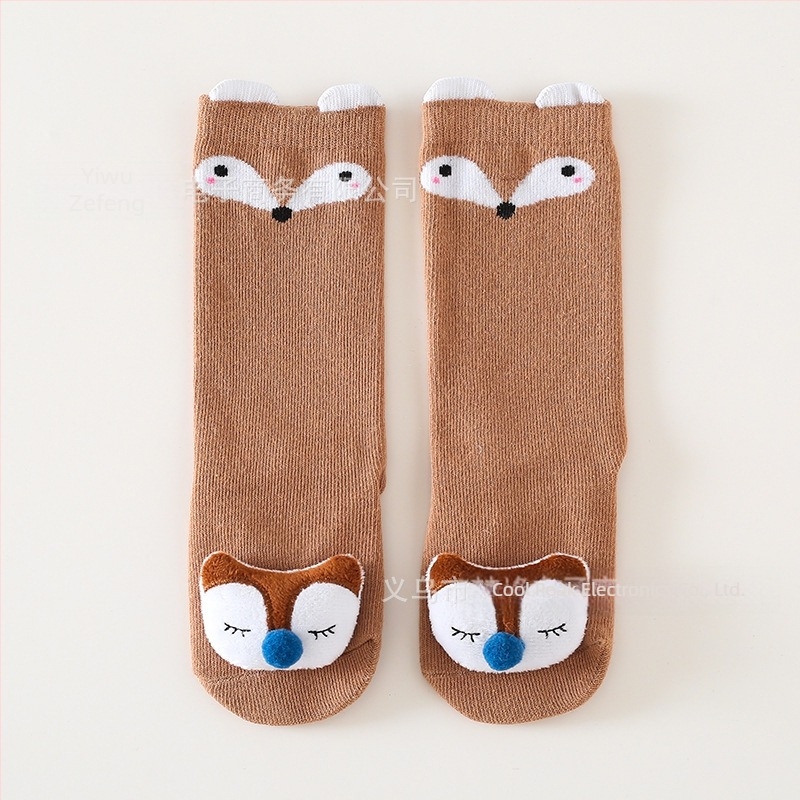 Șosete pentru copii pentru băieți și fete, șosete lungi antiderapante peste genunchi, șosete stereo din bumbac cu desene animate pentru copii, șosete care protejează genunchiul pentru copii