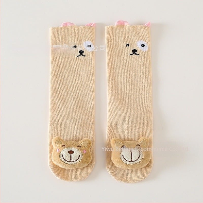 Șosete pentru copii pentru băieți și fete, șosete lungi antiderapante peste genunchi, șosete stereo din bumbac cu desene animate pentru copii, șosete care protejează genunchiul pentru copii