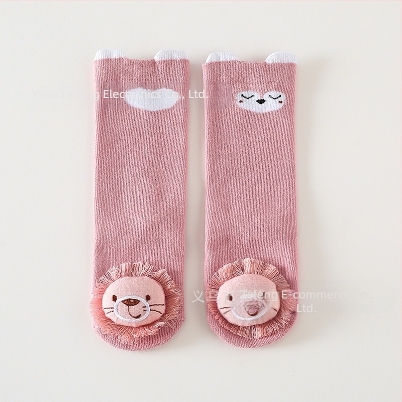 Șosete pentru copii pentru băieți și fete, șosete lungi antiderapante peste genunchi, șosete stereo din bumbac cu desene animate pentru copii, șosete care protejează genunchiul pentru copii