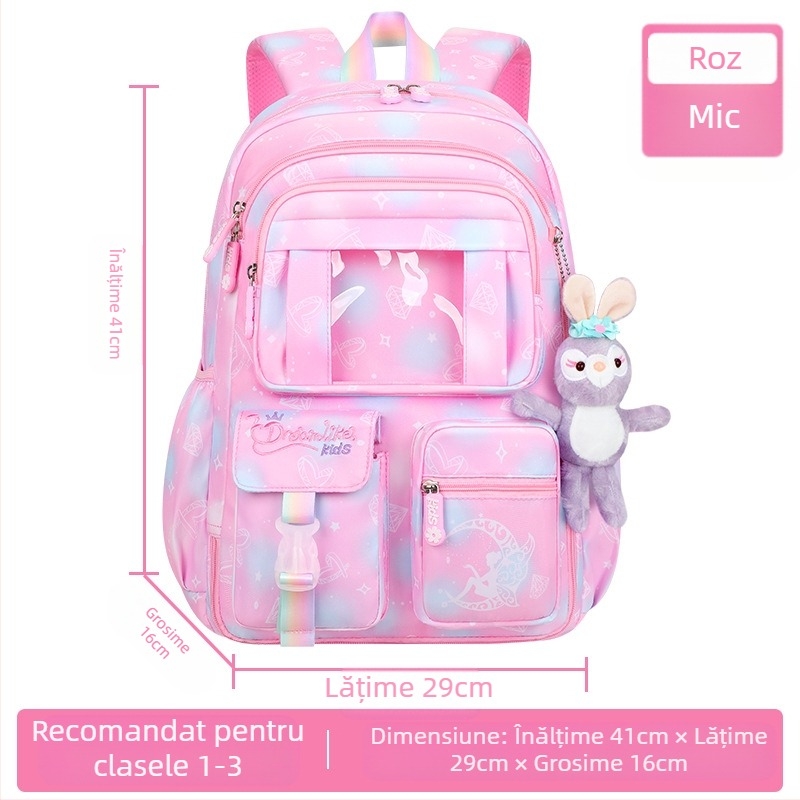 Ghiozdan nou pentru elevii de școală primară, pentru femei, clasele 1-6, cu protecție ușoară pentru riglă și rucsac ușor pentru frigider, cu ușă deschisă, Fantasy, pentru copii