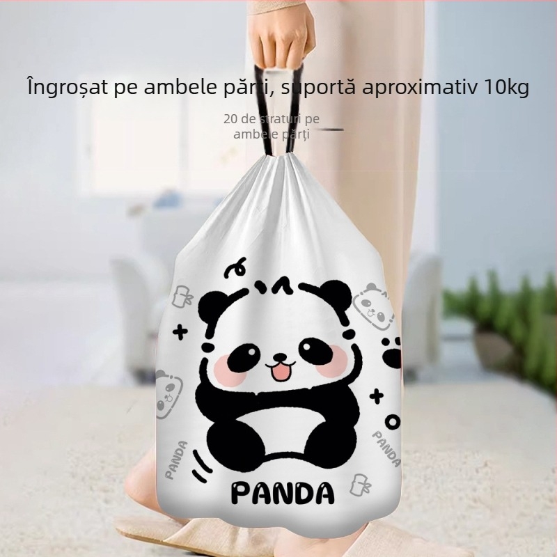 Sac de gunoi din plastic cu desene animate, uz casnic, portabil, pentru birou, pentru studenți, geantă de călătorie de unică folosință