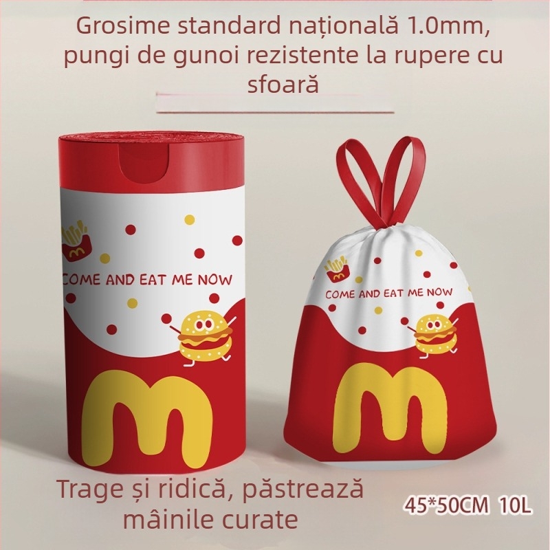 Sac de gunoi din plastic cu desene animate, uz casnic, portabil, pentru birou, pentru studenți, geantă de călătorie de unică folosință