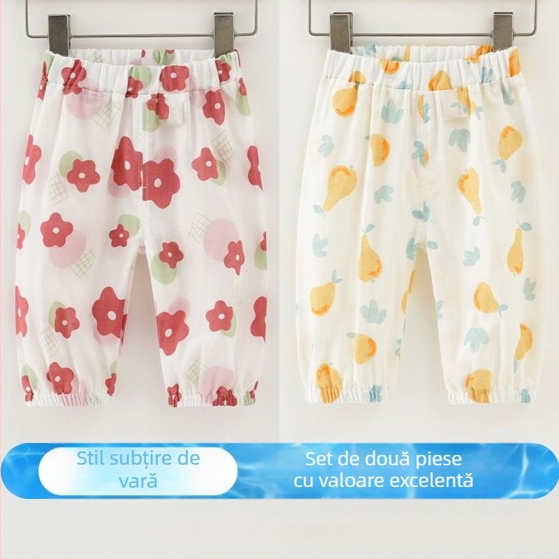 Pantaloni anti-țânțari pentru copii, clasa a, bumbac pur, vară, pantaloni scurți pentru băieți și fete, pantaloni lejeri subțiri, la modă, potriviți