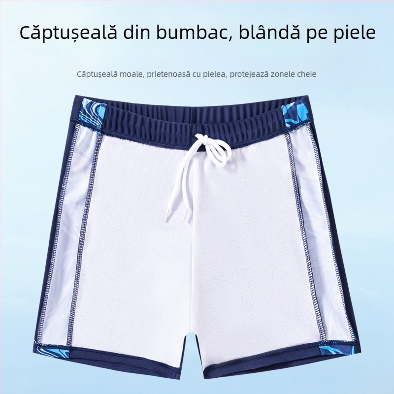 Băieți costum de baie set stil coreean camuflaj plajă costum de baie pantaloni scurți de înot pentru copii de mărime medie și mare, cu uscare rapidă, costum de baie pentru studenți, antrenament de înot