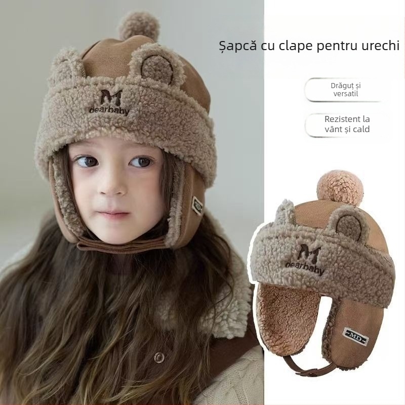 Toamna și iarna copii pălărie băieți Lei Feng pălărie pluș cald pălărie fete bebeluși îngroșat iarna urechi protecție capac