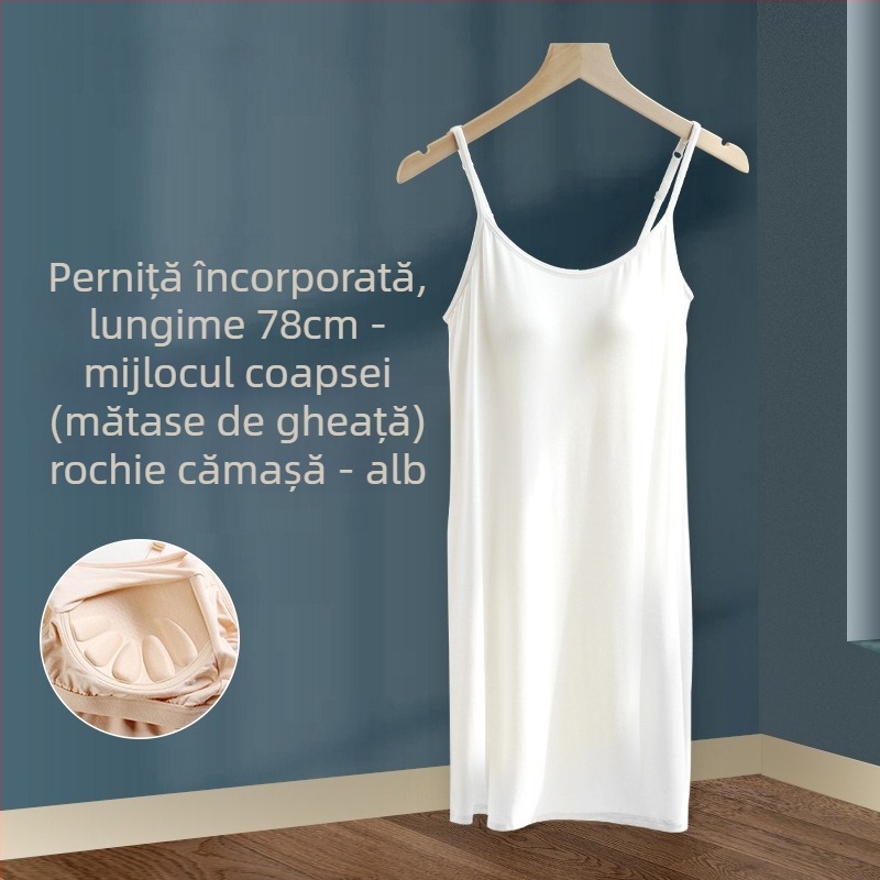 Cămașă de noapte pentru femei, vară, en-gros, din modal, cu curea pentru piept, fustă lungă, subțire, mărime plus, poate purta pijamale, o generație de păr