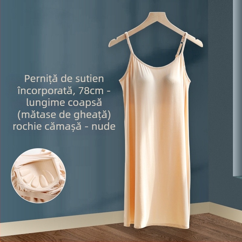 Cămașă de noapte pentru femei, vară, en-gros, din modal, cu curea pentru piept, fustă lungă, subțire, mărime plus, poate purta pijamale, o generație de păr