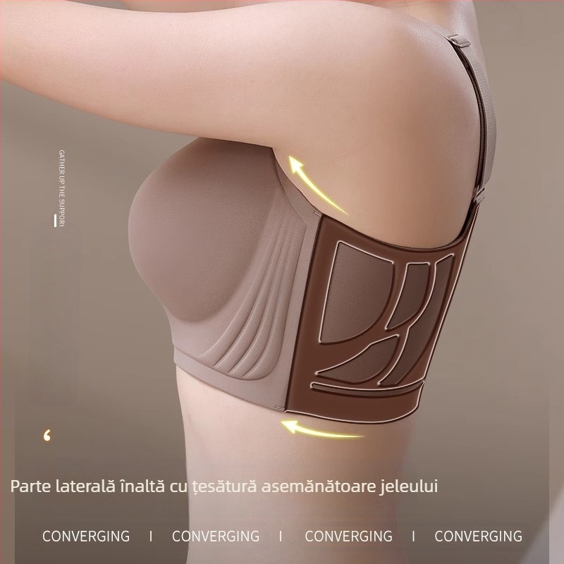 Lenjerie intimă fără urme de mărime mare pentru femei, în formă de piept mare, cupă completă mică, slăbire, adunare, pull-up, anti-lăscere, Parm