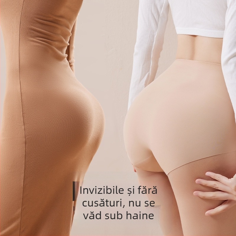 Chiloți cu talie medie-înaltă pentru femei, dintr-o singură bucată, non-marking, antibacterian, din bumbac între picioare, subțiri, respirabile, pentru ridicarea șoldurilor și abdomenului