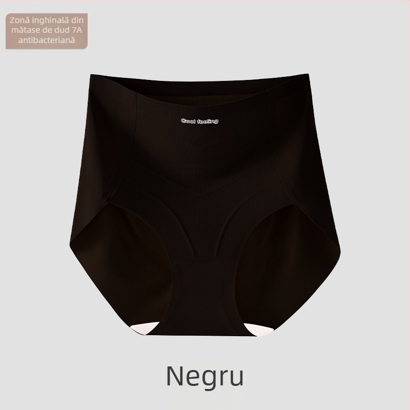 Chiloți cu talie medie-înaltă pentru femei, dintr-o singură bucată, non-marking, antibacterian, din bumbac între picioare, subțiri, respirabile, pentru ridicarea șoldurilor și abdomenului