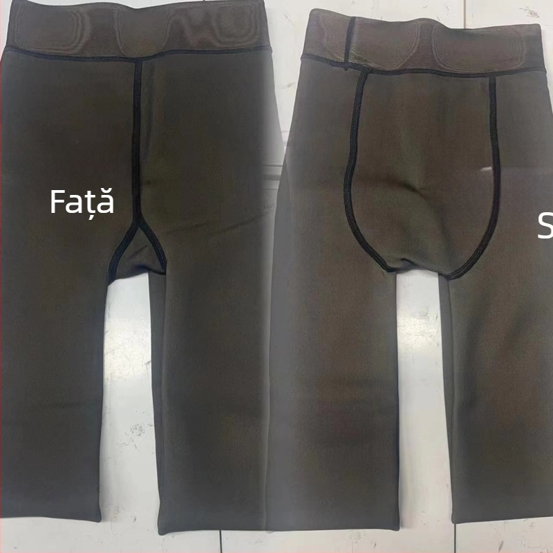 Colanți de slăbire cu aspect de îngroșare, translucidi, negri, cu căptușeală din fleece, populari, cu un singur cuvânt în zona picioarelor, pentru femei, cu dresuri artefacte, pentru picioare goale