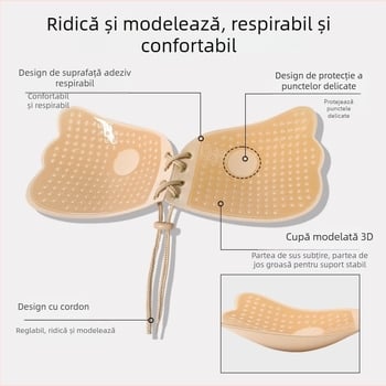 Sutien fără bretele pentru rochie de mireasă invizibilă, fără cusături, cu aripi de zeiță transfrontaliere