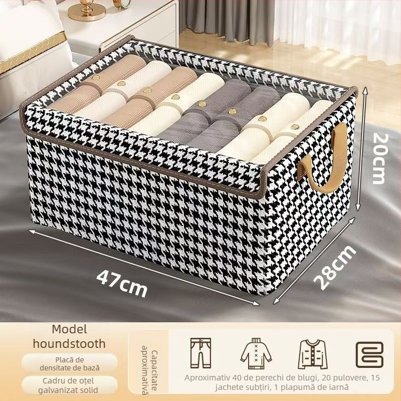 Cutie de depozitare pentru haine, cutie de organizare pentru haine și pantaloni, lavabilă, pentru uz casnic, dulap, depozitare în straturi, cutie de depozitare pentru artefacte, coș
