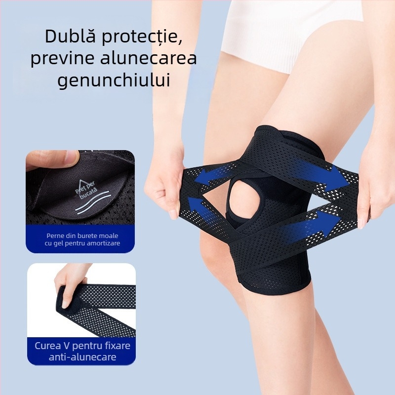 Genunchiera sport japoneză de generația a șasea pentru leziuni la genunchi, menisc și suport rotulian, model subțire pentru protecție în drumeții și alergare