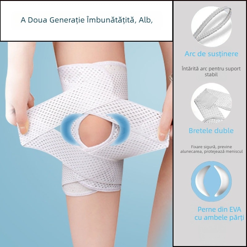 Genunchiera sport japoneză de generația a șasea pentru leziuni la genunchi, menisc și suport rotulian, model subțire pentru protecție în drumeții și alergare