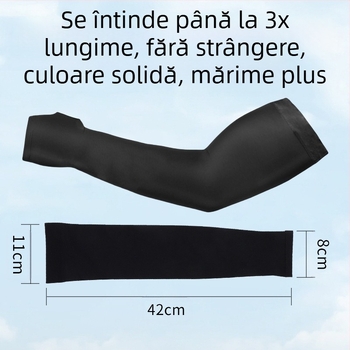 Manșoane de protecție solară pentru bărbați, mărime plus, din mătase de gheață, mâneci largi cu îngrășământ pentru a crește respirabilitatea și protecția UV, ciclism în aer liber