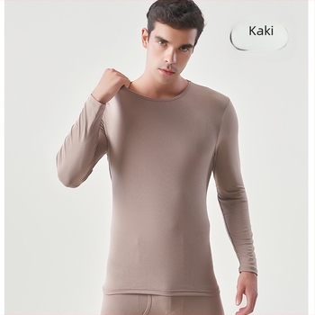 Lenjerie termică antibacteriană pentru bărbați, din fleece subțire, de toamnă, haine și pantaloni Shuyi, lenjerie termică antibacteriană cu șlefuire față-verso de înaltă elasticitate