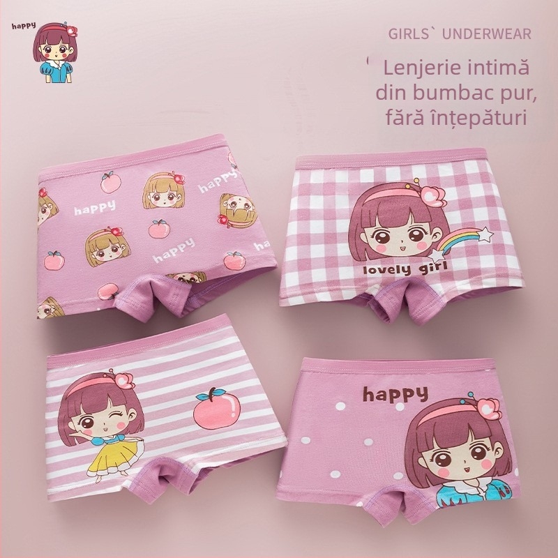 Lenjerie intimă subțire de vară din bumbac pur pentru băieți și fete, categoria A, lenjerie intimă pentru copii de talie mică, medie și mare, boxeri din bumbac