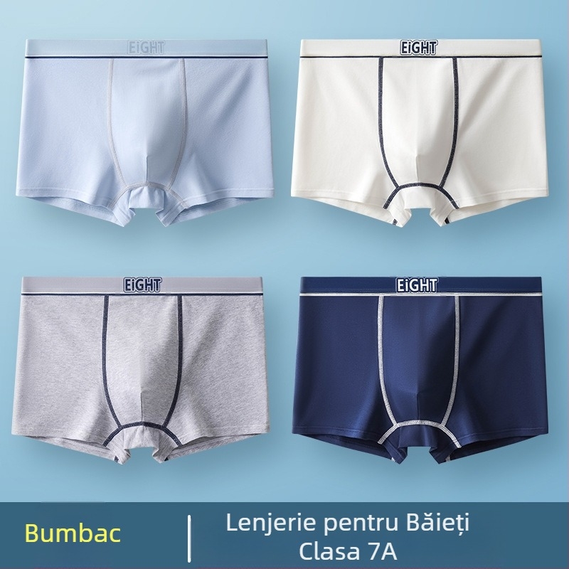 Boxeri bărbătești din bumbac, talie medie, uscare rapidă, respirabili, mărime plus
