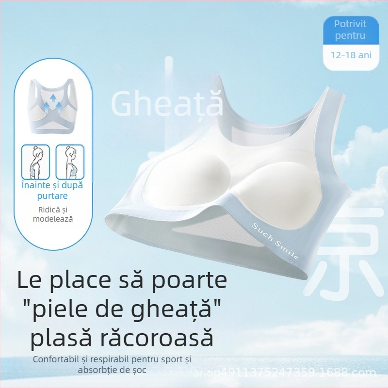 Sutien de dezvoltare fără urme pentru fete, lenjerie intimă pentru elevi de liceu, liceu, sport, vestă cu cupă fixă, lac, cupă completă