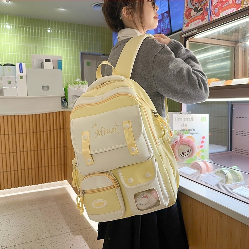 K-Style de rucsac școlar original de mare capacitate, design de nișă, casual, versatil, la modă, rucsac pentru femei, rucsac de meditații pentru femei