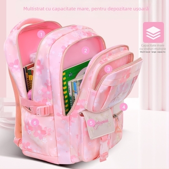 Ghiozdan școlar ultra-ușor pentru fete, drăguț, la modă, stil feminin, reduce povara, rucsac de mare capacitate, en-gros