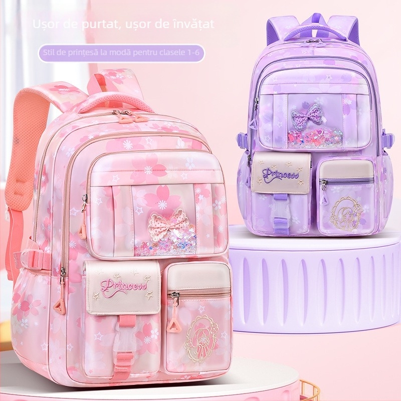 Ghiozdan școlar ultra-ușor pentru fete, drăguț, la modă, stil feminin, reduce povara, rucsac de mare capacitate, en-gros