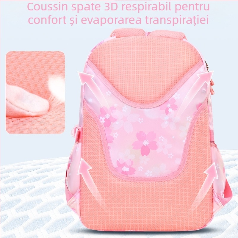 Ghiozdan școlar ultra-ușor pentru fete, drăguț, la modă, stil feminin, reduce povara, rucsac de mare capacitate, en-gros
