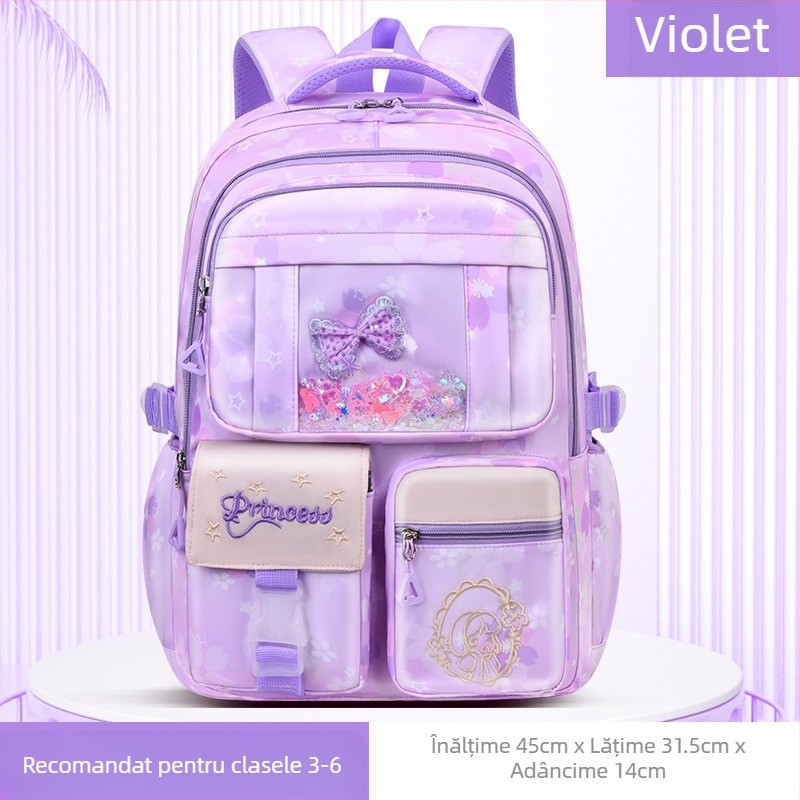 Ghiozdan școlar ultra-ușor pentru fete, drăguț, la modă, stil feminin, reduce povara, rucsac de mare capacitate, en-gros