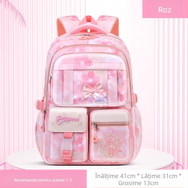 Ghiozdan școlar ultra-ușor pentru fete, drăguț, la modă, stil feminin, reduce povara, rucsac de mare capacitate, en-gros