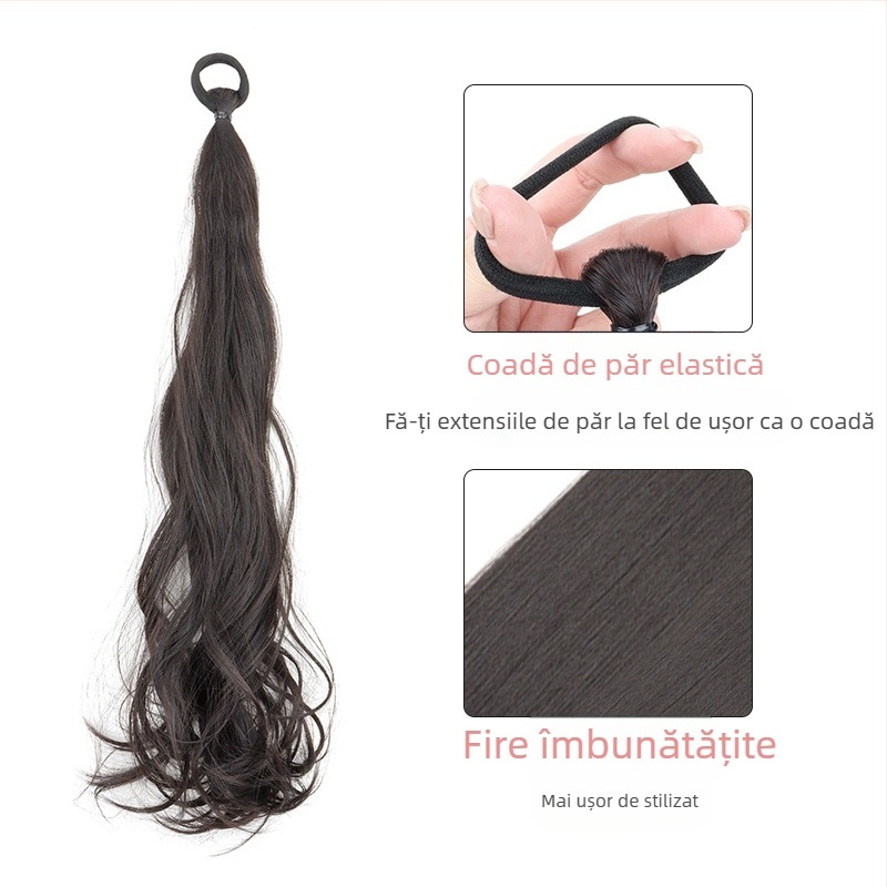 Perucă en-gros din fabrică, coadă de cal pentru femei, poate fi legată cu bandă de cauciuc dublă, coadă de cal lungă, perucă naturală cu coadă de cal