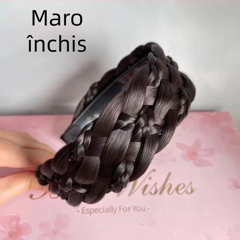 Perucă lărgită, cu bandă de susținere îngroșată cu șase fire, împletitură răsucită, cu bandă de susținere pentru femei, o singură bucată, cu os de pește, cu bandă de susținere, accesorii de păr