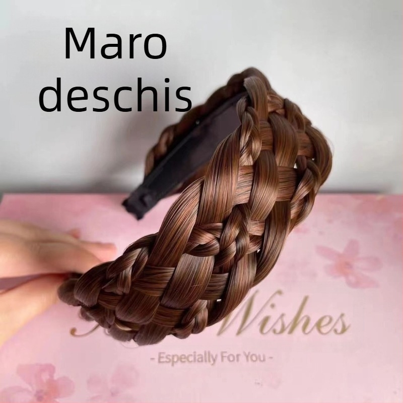 Perucă lărgită, cu bandă de susținere îngroșată cu șase fire, împletitură răsucită, cu bandă de susținere pentru femei, o singură bucată, cu os de pește, cu bandă de susținere, accesorii de păr