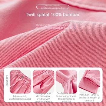 Pantaloni Tutu pentru fete, elefant mic, toamna și iarna 2024, pantaloni lungi cu picioare drepte din catifea, pantaloni largi pentru copii, pantaloni casual de primăvară și toamnă