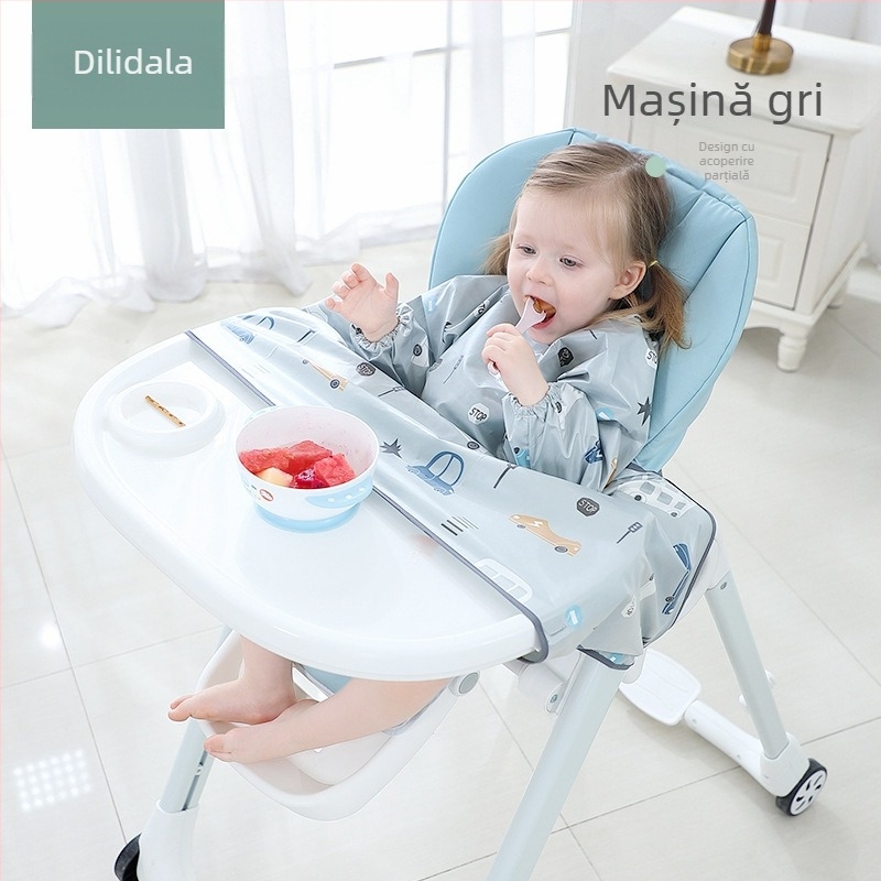 Blw Eating Artefact Baby Anti-Apă Murdară All-In-One Bib Pad Sufragerie Scaun Masă Baby Smock cu Mânecă Lungă Mâncare Independentă