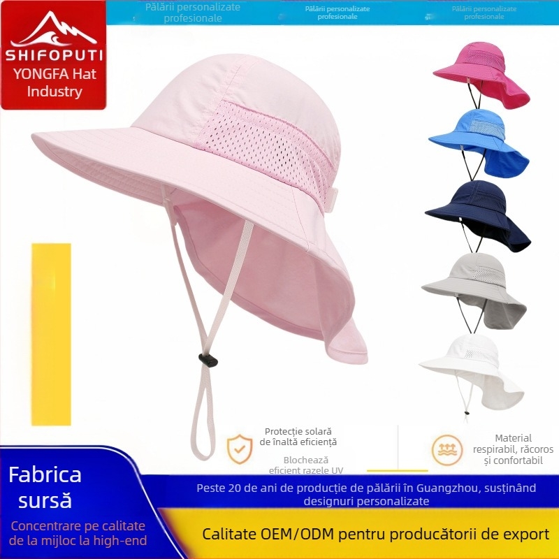 Pălărie de soare pentru copii, de vară, pentru bebeluși, pălărie de soare subțire, pentru băieți și fete, cu bor mare, pentru pescar