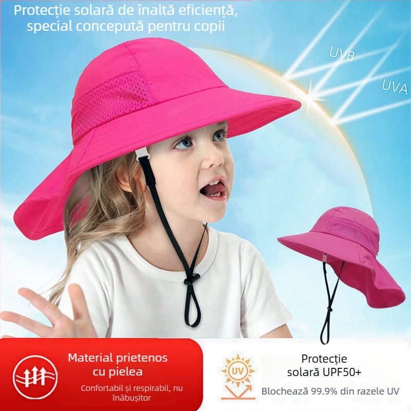 Pălărie de soare pentru copii, de vară, pentru bebeluși, pălărie de soare subțire, pentru băieți și fete, cu bor mare, pentru pescar