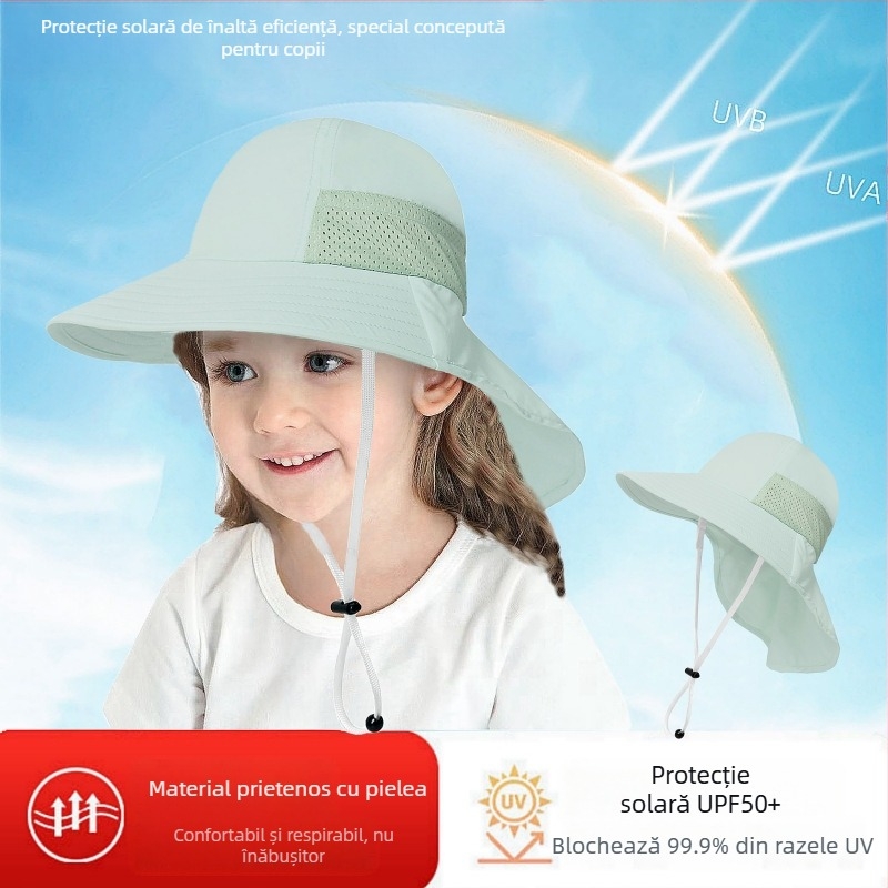 Pălărie de soare pentru copii, de vară, pentru bebeluși, pălărie de soare subțire, pentru băieți și fete, cu bor mare, pentru pescar