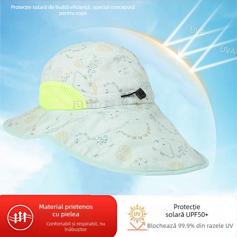 Pălărie de soare pentru copii, de vară, pentru bebeluși, pălărie de soare subțire, pentru băieți și fete, cu bor mare, pentru pescar