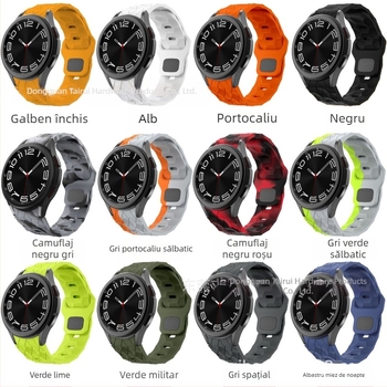 Pentru Samsung Galaxy Watch 6/5/4 curea din silicon cu model de fotbal watch6 curea cu cataramă clasică
