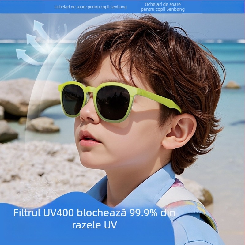 Ochelari de soare polarizați pentru copii, la modă, cu ramă TR în gradient de culoare jeleu, ochelari de soare cu protecție UV KB691