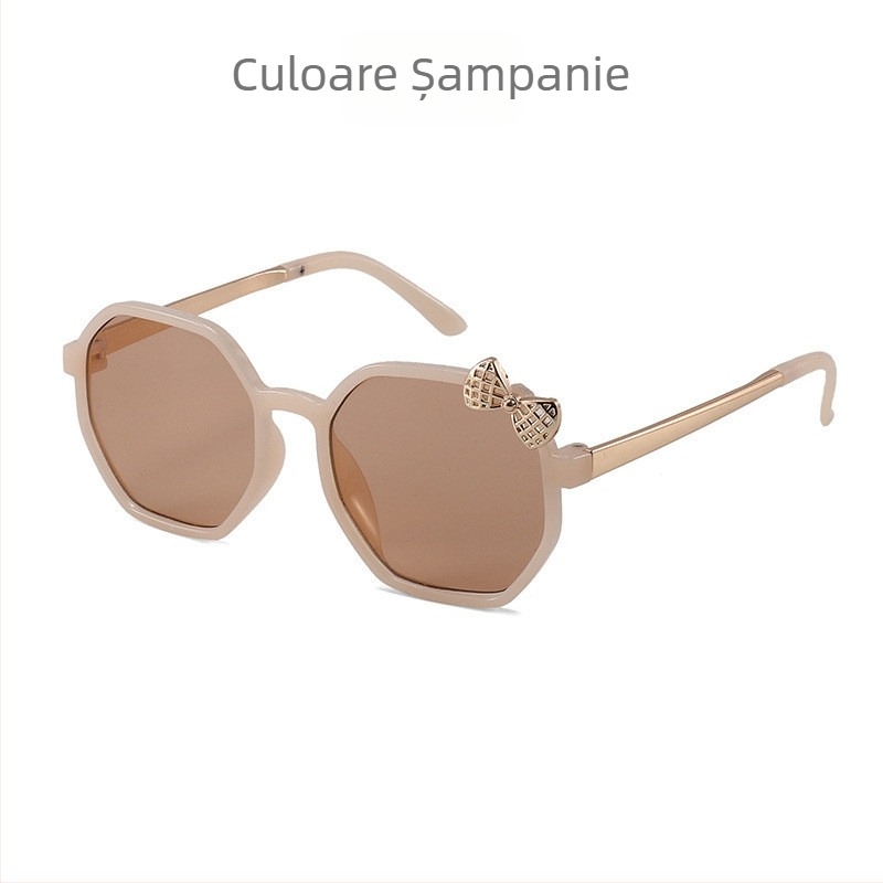 Ochelari de soare cu arc simplu pentru copii, noi, pentru băieți și fete, semi-metalice, anti-UV, ochelari de soare pentru bebeluși, la modă