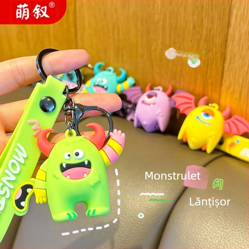 Creative Monster Cartoon Keychain Femei Drăguț Tridimensional Doll Pandantiv La Modă Ghiozdan de Școală Agățat Cheie Mic Pandantiv