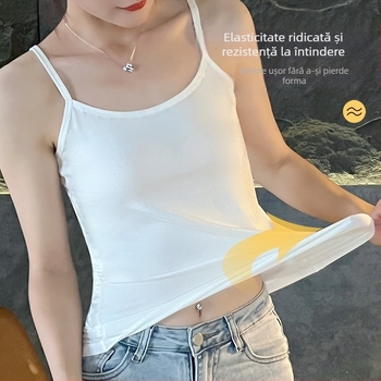 Femeii fără mâneci bluză de seară sexy din modal alb-negru camisol rochie de seară pentru studentă