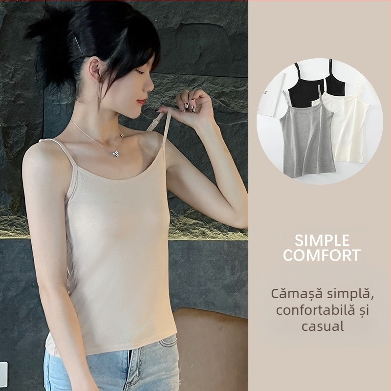 Femeii fără mâneci bluză de seară sexy din modal alb-negru camisol rochie de seară pentru studentă